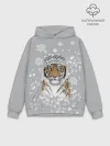 Худи мужской база хлопок / Снежный тигр