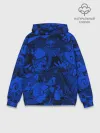 Худи мужской база хлопок / SONIC BLUE PATTERN | СИНИЙ ЁЖ