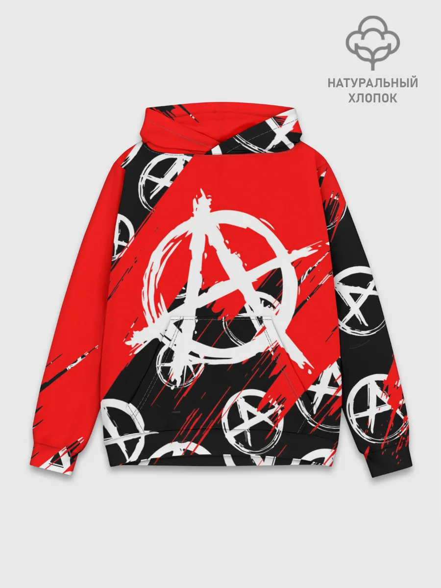 Худи мужской база хлопок / анархия гражданская оборона | ПАТТЕРН