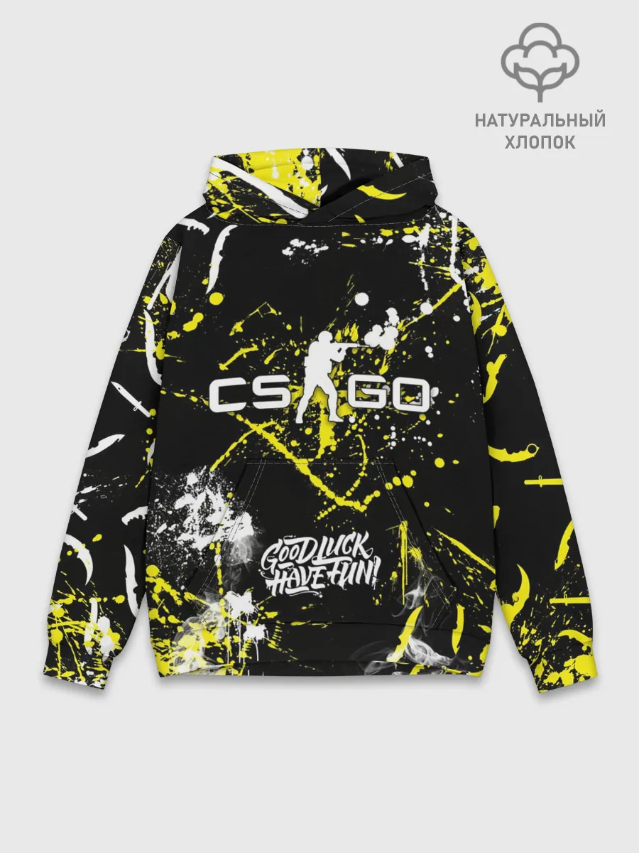 Худи мужской база хлопок / CS:GO Брызги красок