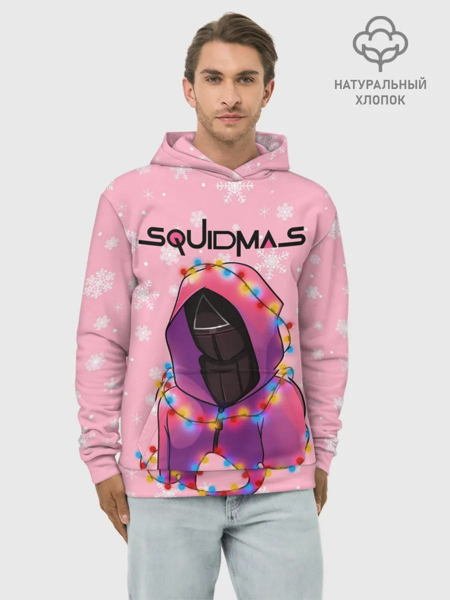 Худи мужской база хлопок / Страж в гирлянде