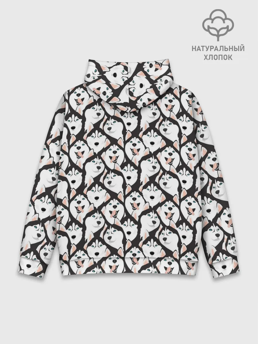 Худи мужской база хлопок / Сибирский Хаски