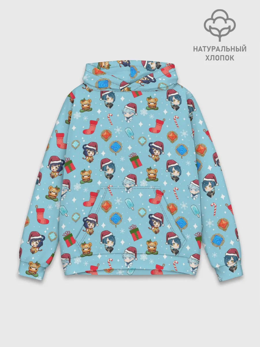 Худи мужской база хлопок / GI Christmas Pattern