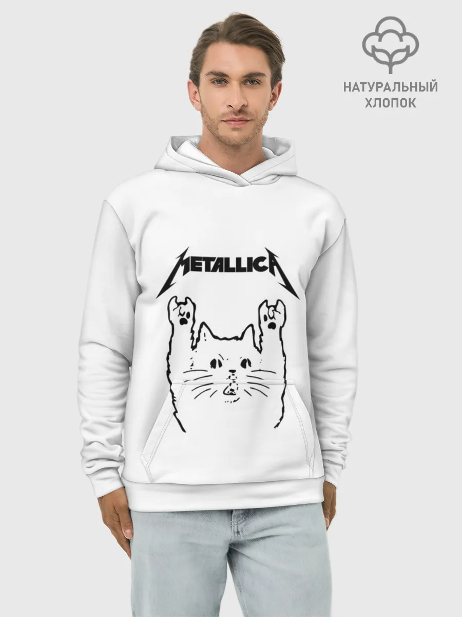 Худи мужской база хлопок / Metallica / Meowtallica.