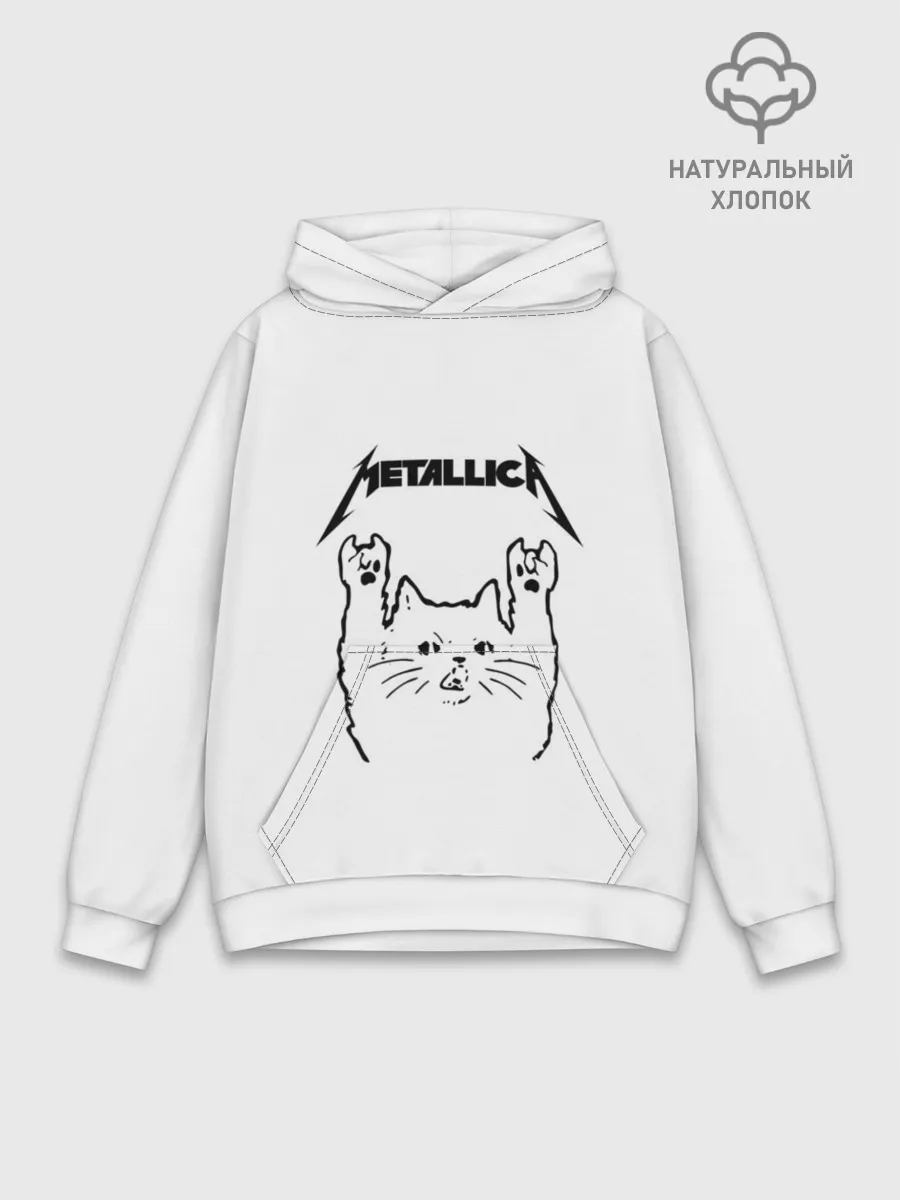 Худи мужской база хлопок / Metallica / Meowtallica.