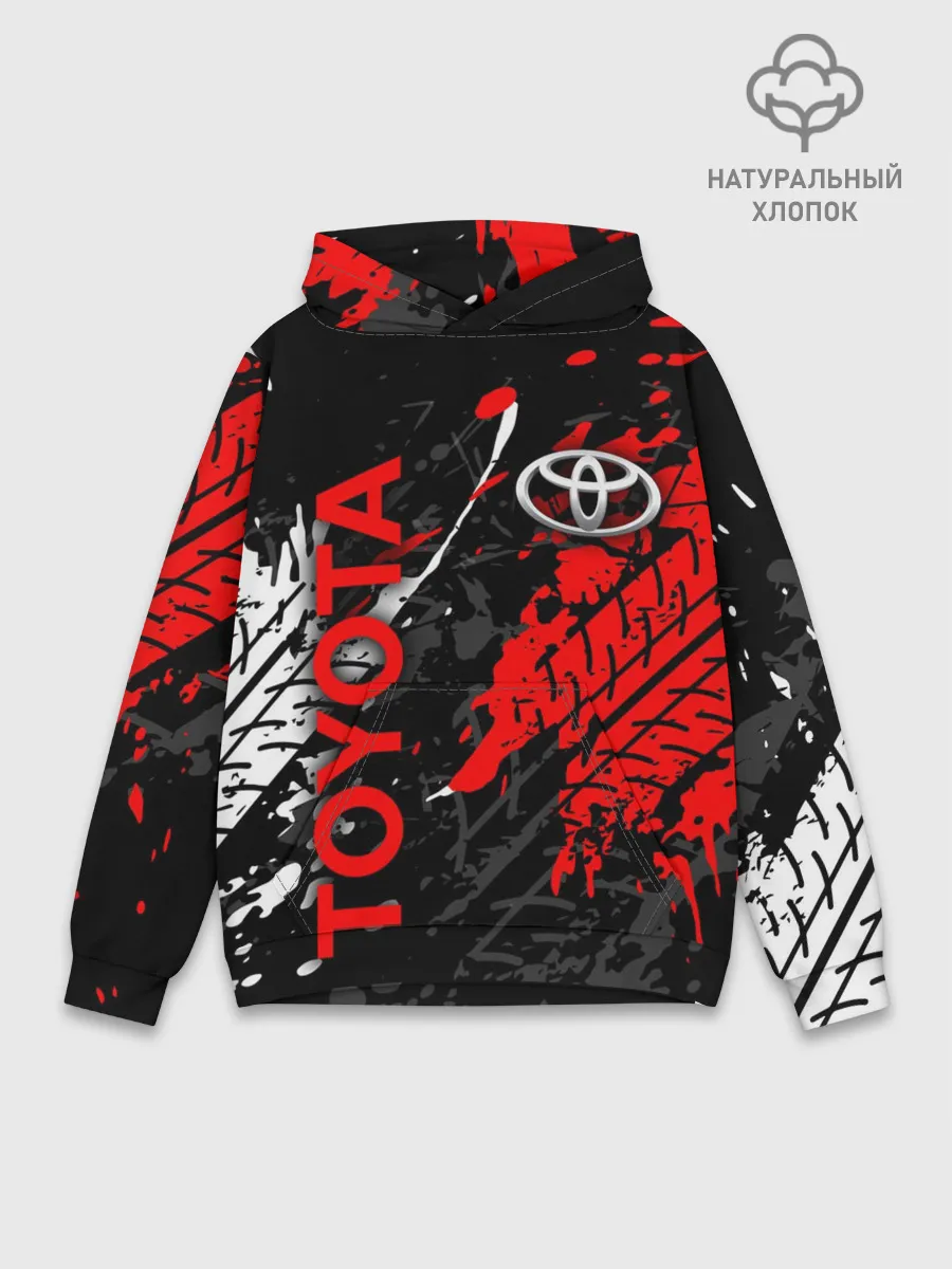 Худи мужской база хлопок / TOYOTA RED / TOYOTA SPORT