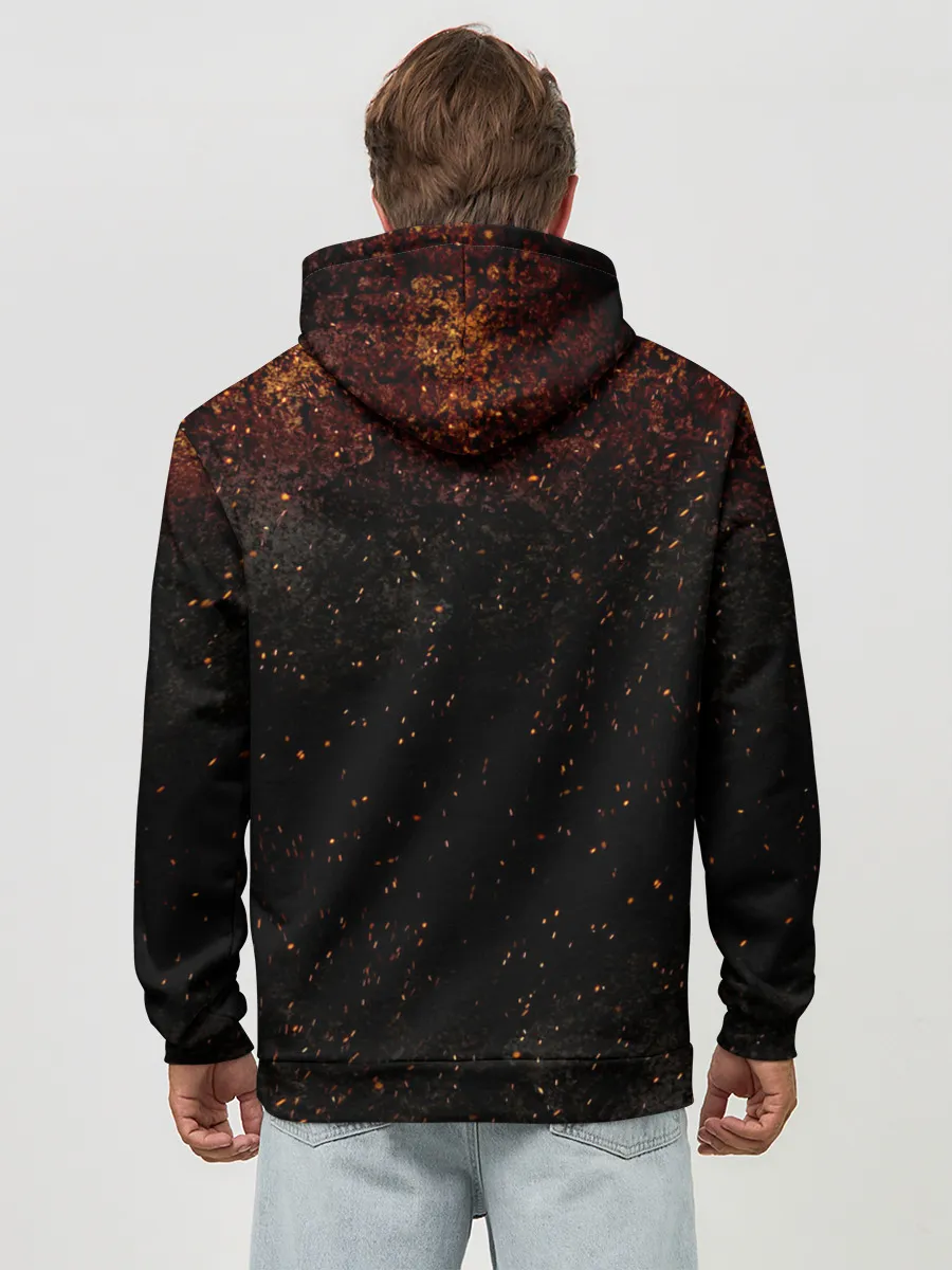 Худи мужской база хлопок / Сайтама в огне | One Punch-Man