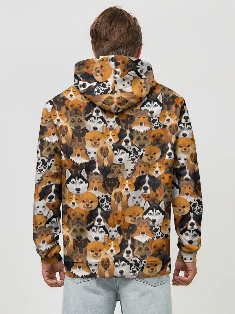 Худи мужской база хлопок / Разные Собаки