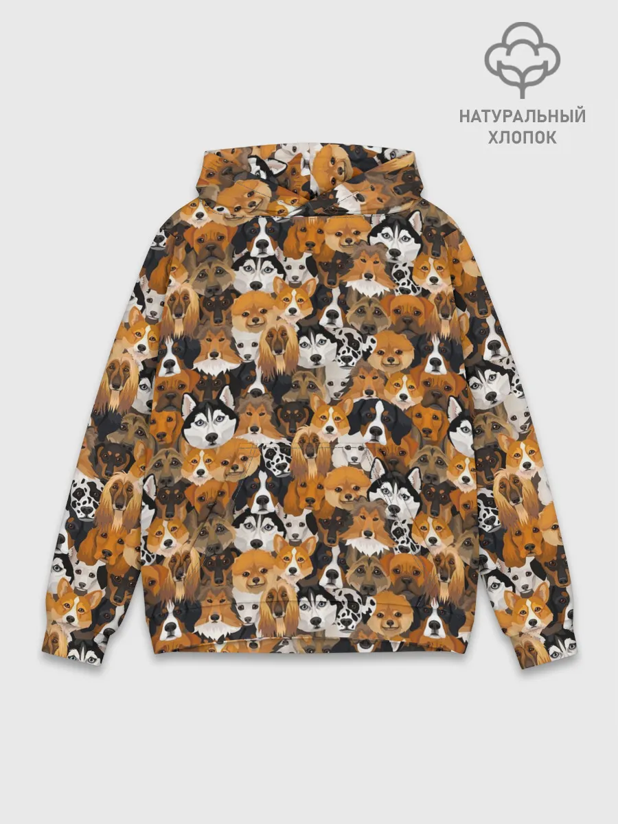 Худи мужской база хлопок / Разные Собаки