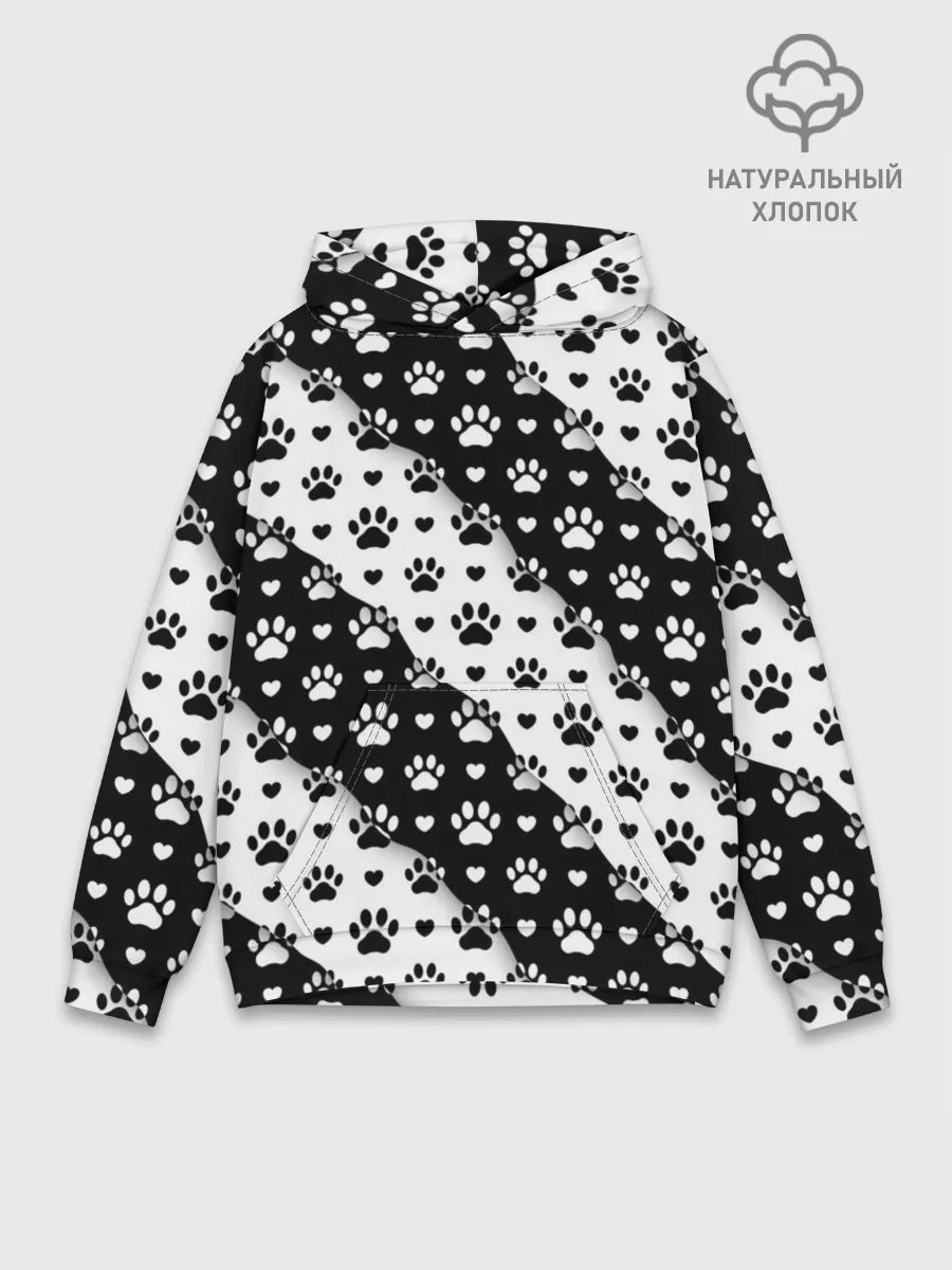 Худи мужской база хлопок / Следы от Лап