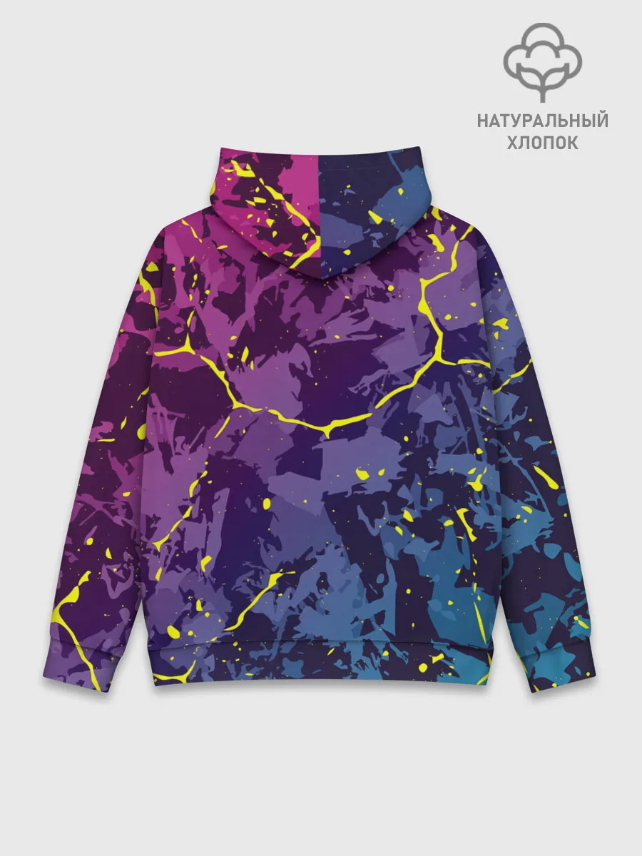 Худи мужской база хлопок / НЕОНОВЫЙ ТИГР / NEON TIGER