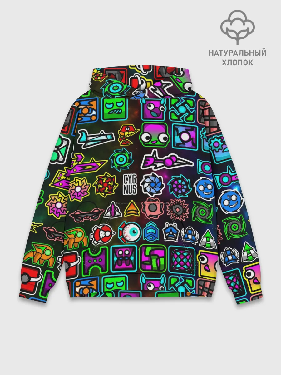 Худи мужской база хлопок / GEOMETRY DASH ГЕРОИ