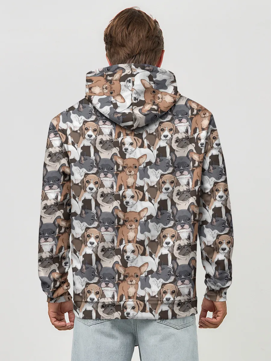 Худи мужской база хлопок / Щенки Разных Пород