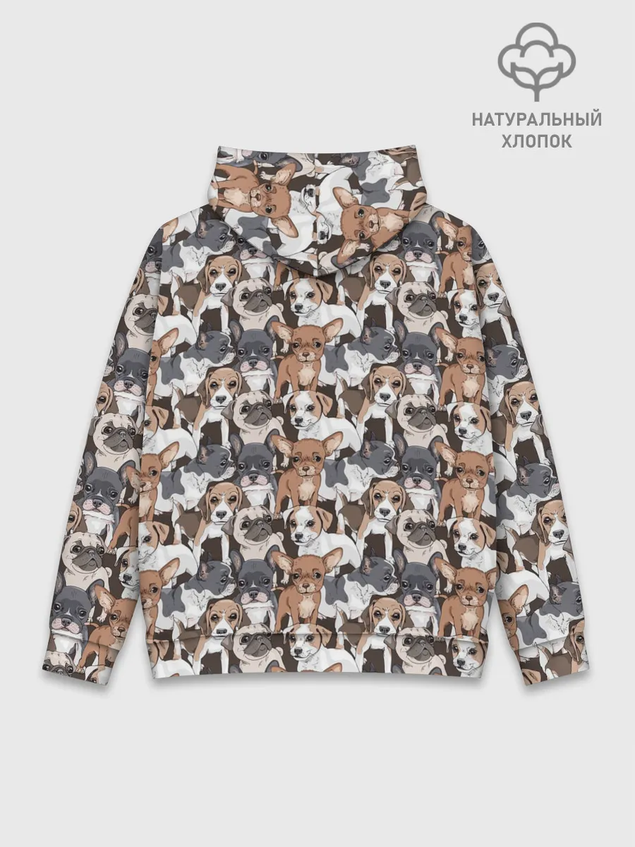 Худи мужской база хлопок / Щенки Разных Пород