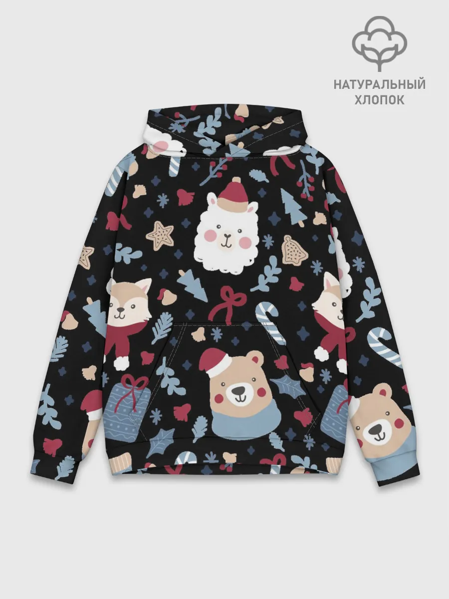 Худи мужской база хлопок / Забавный Новый Год