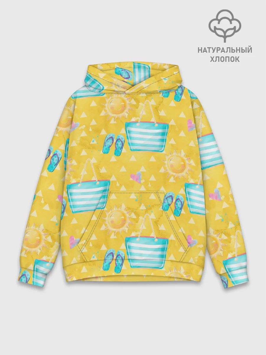 Худи мужской база хлопок / Летний песочный пляж