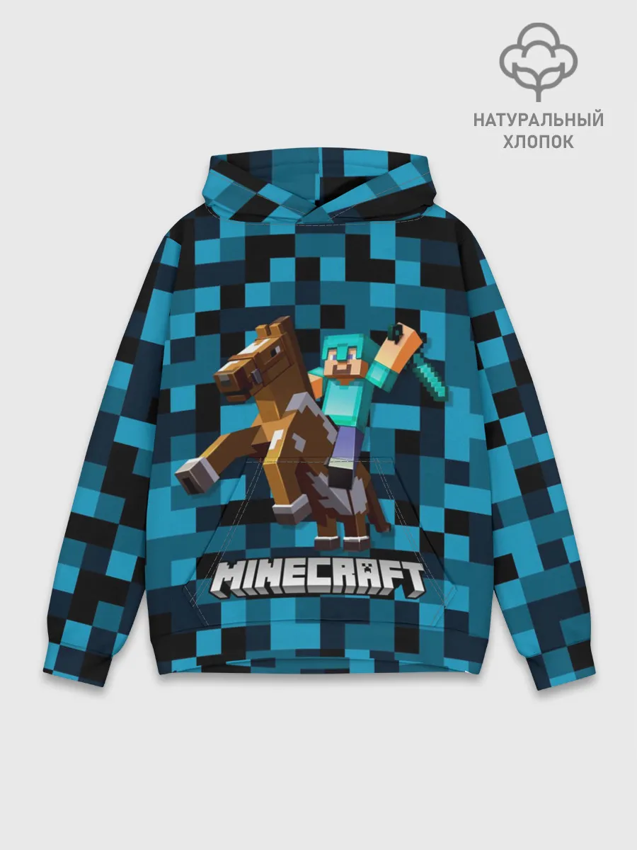 Худи мужской база хлопок / Minecraft, Пиксели