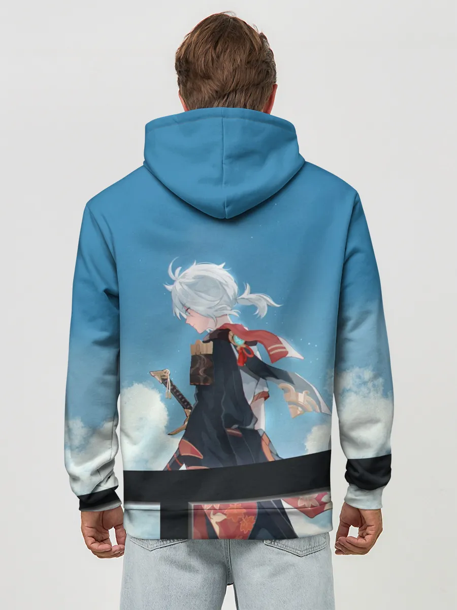 Худи мужской база хлопок / КАДЗУХА НА ФОНЕ НЕБА