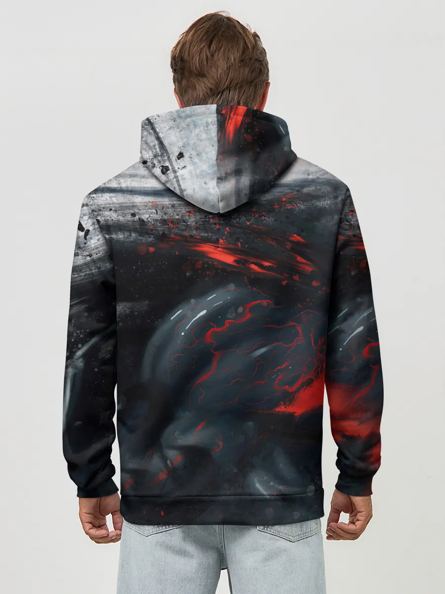 Худи мужской база хлопок / ЧЁРНЫЙ СИМБИОТ / ГРАНЖ / BLACK MONSTER