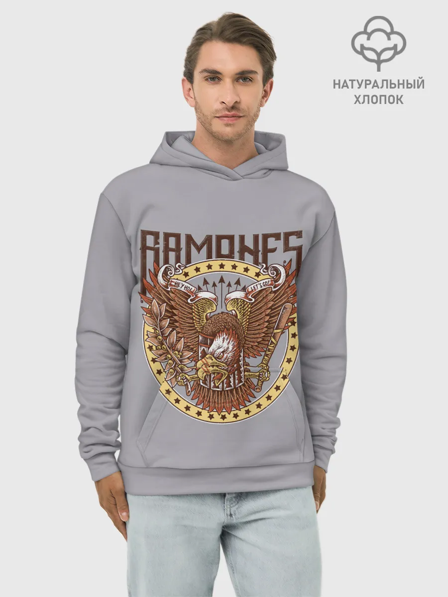 Худи мужской база хлопок / Ramones Eagle