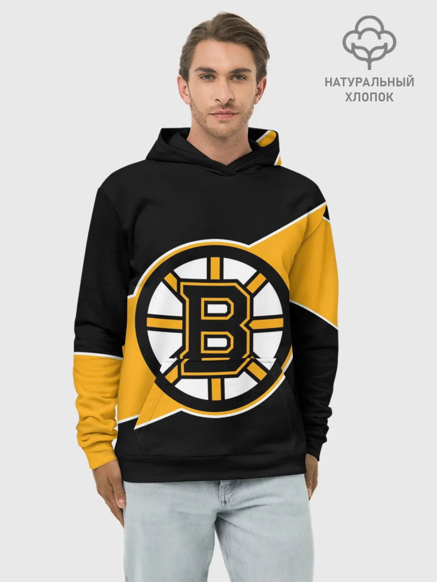 Худи мужской база хлопок / Бостон Брюинз, Boston Bruins