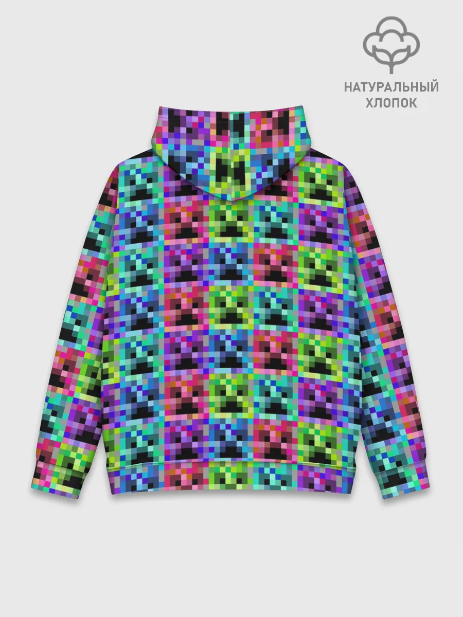 Худи мужской база хлопок / МАЙНКРАФТ / MINECRAFT ЦВЕТНЫЕ КРИПЕРЫ