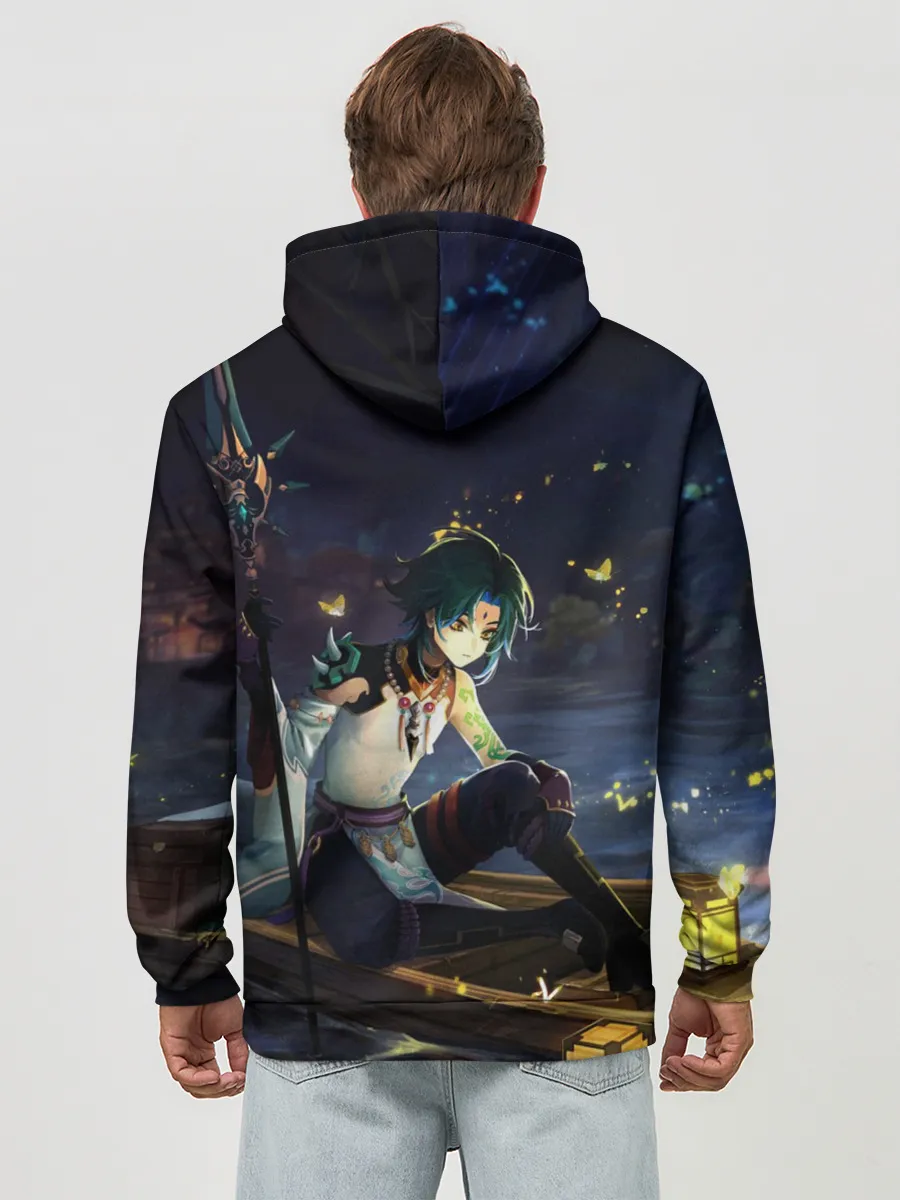 Худи мужской база хлопок / Сяо | Xiao | Genshin Impact