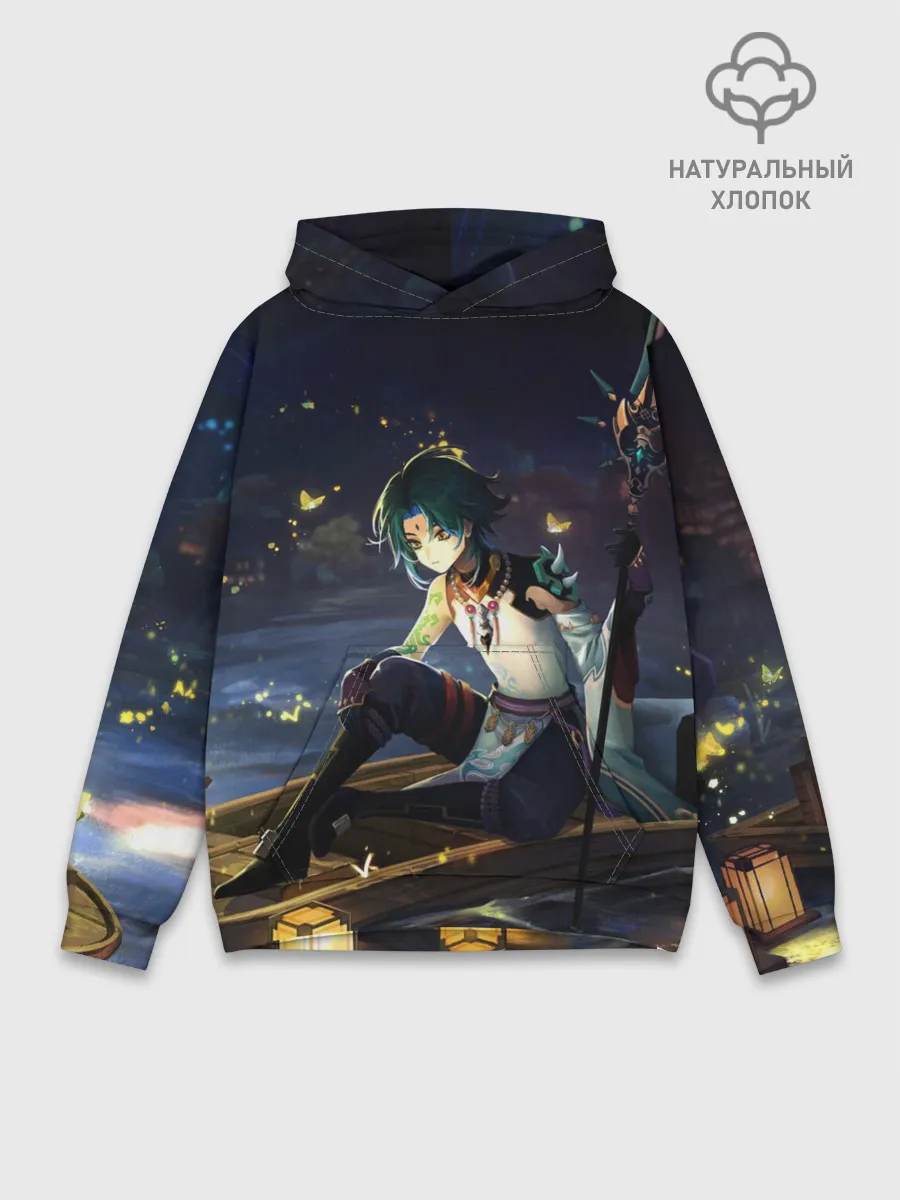 Худи мужской база хлопок / Сяо | Xiao | Genshin Impact