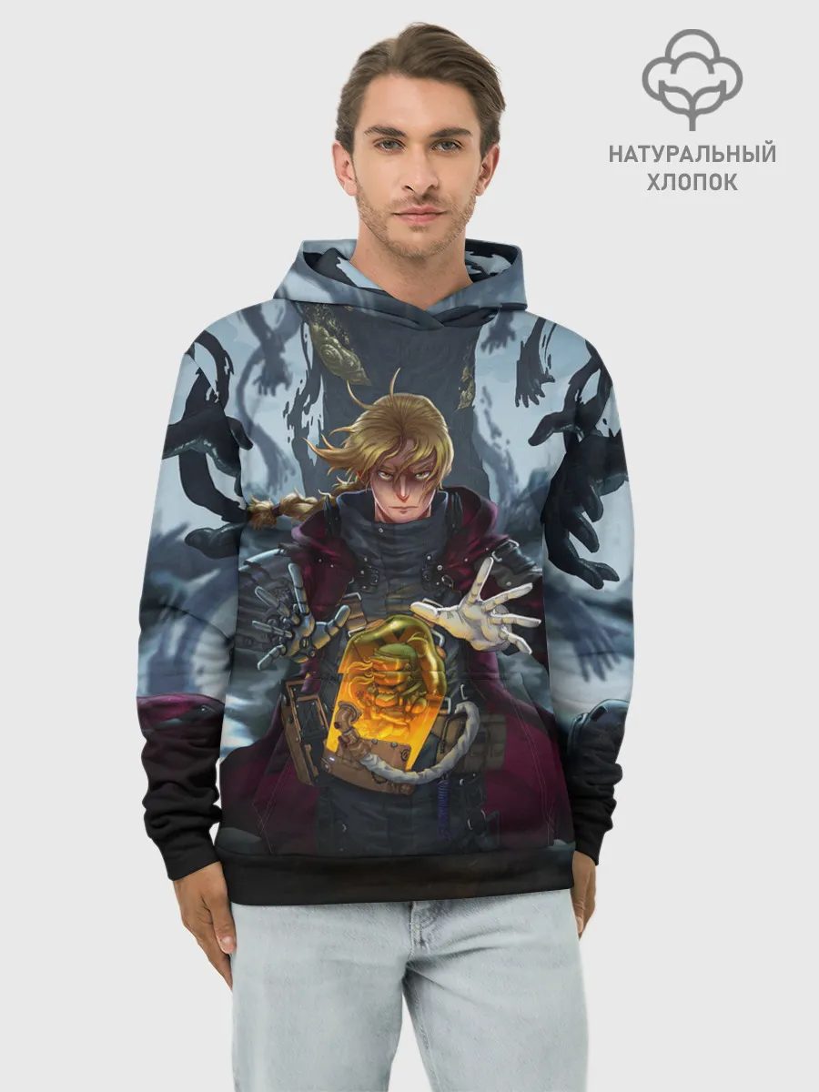 Худи мужской база хлопок / СТАЛЬНОЙ АЛХИМИК DEATH STRANDING STYLE