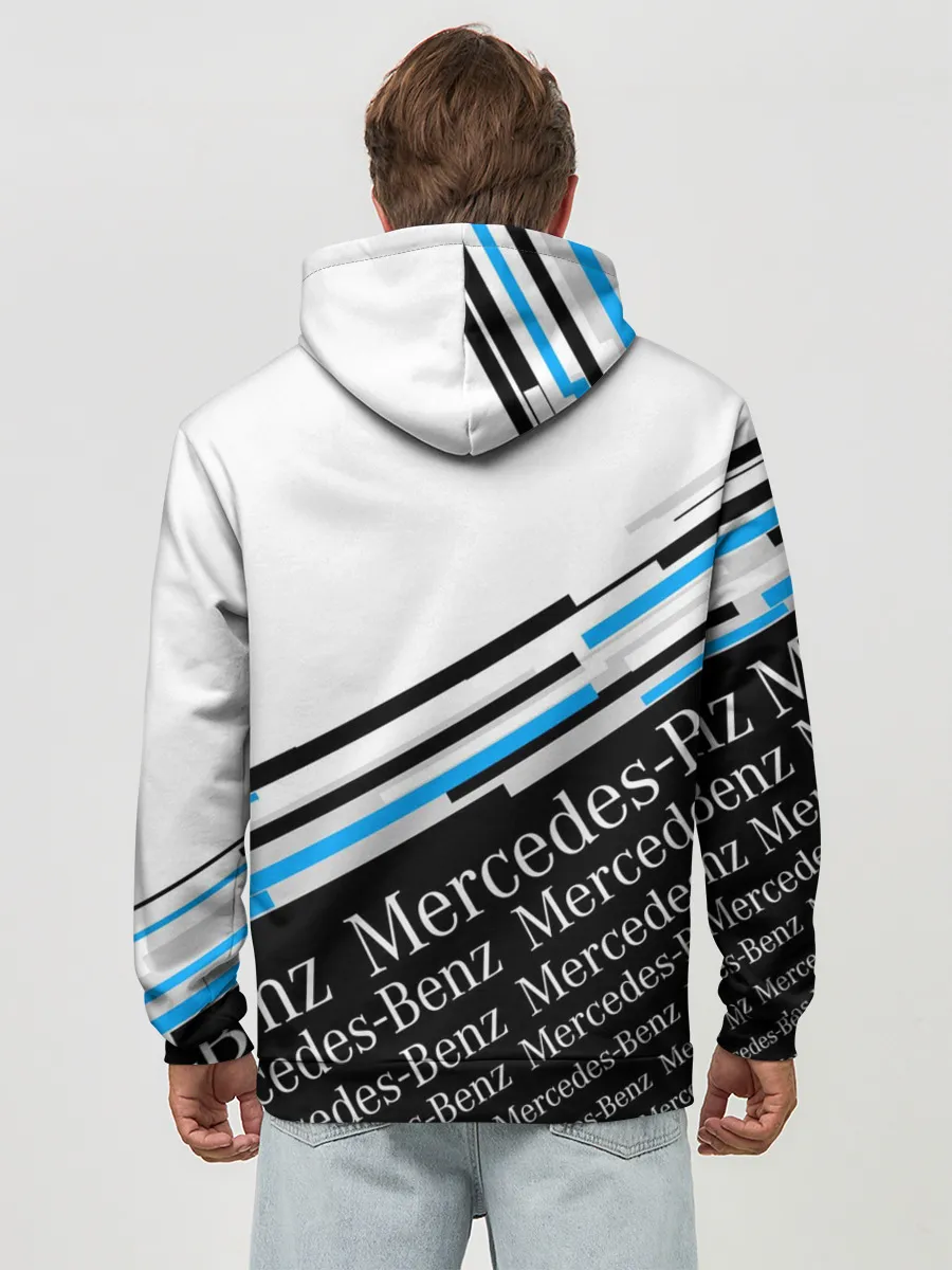 Худи мужской база хлопок / MERCEDES-BENZ / МЕРСЕДЕС-БЕНЗ / BLUE