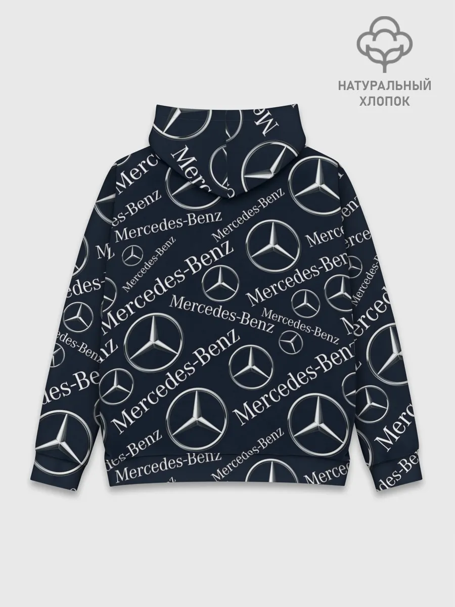 Худи мужской база хлопок / MERCEDES-BENZ / МЕРСЕДЕС-БЕНЗ / УЗОР