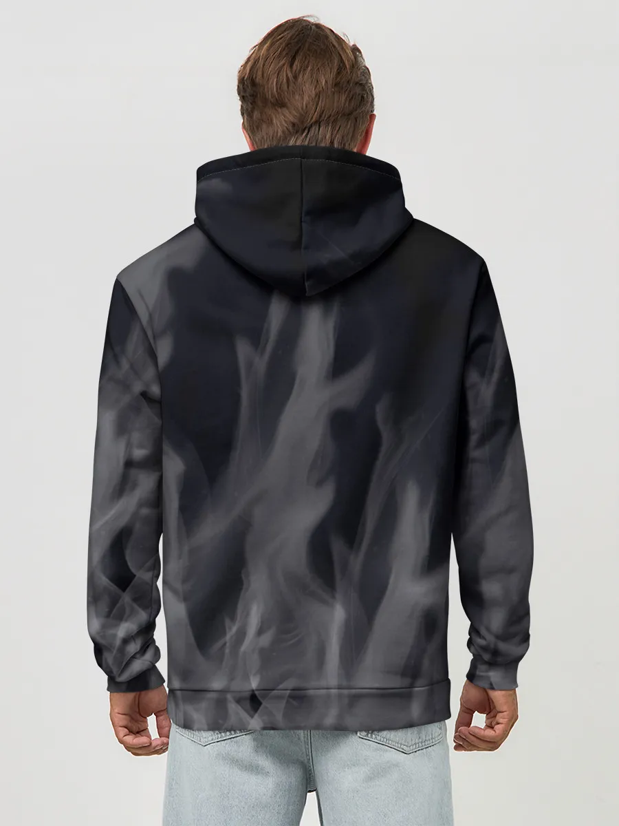 Худи мужской база хлопок / Белое пламя