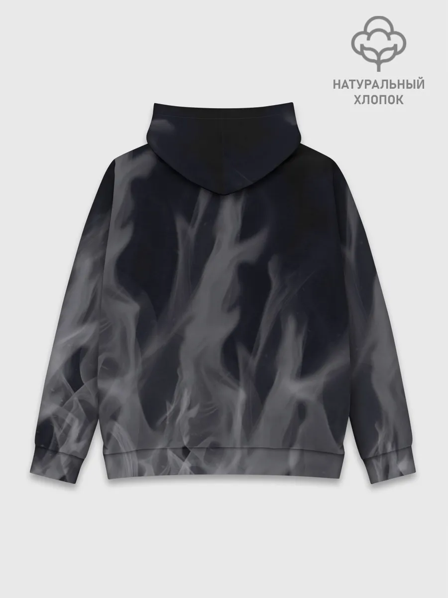 Худи мужской база хлопок / Белое пламя