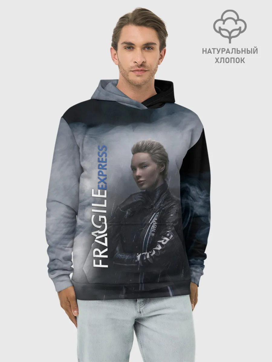 Худи мужской база хлопок / DEATH STRANDING FRAGILE EXPRESS