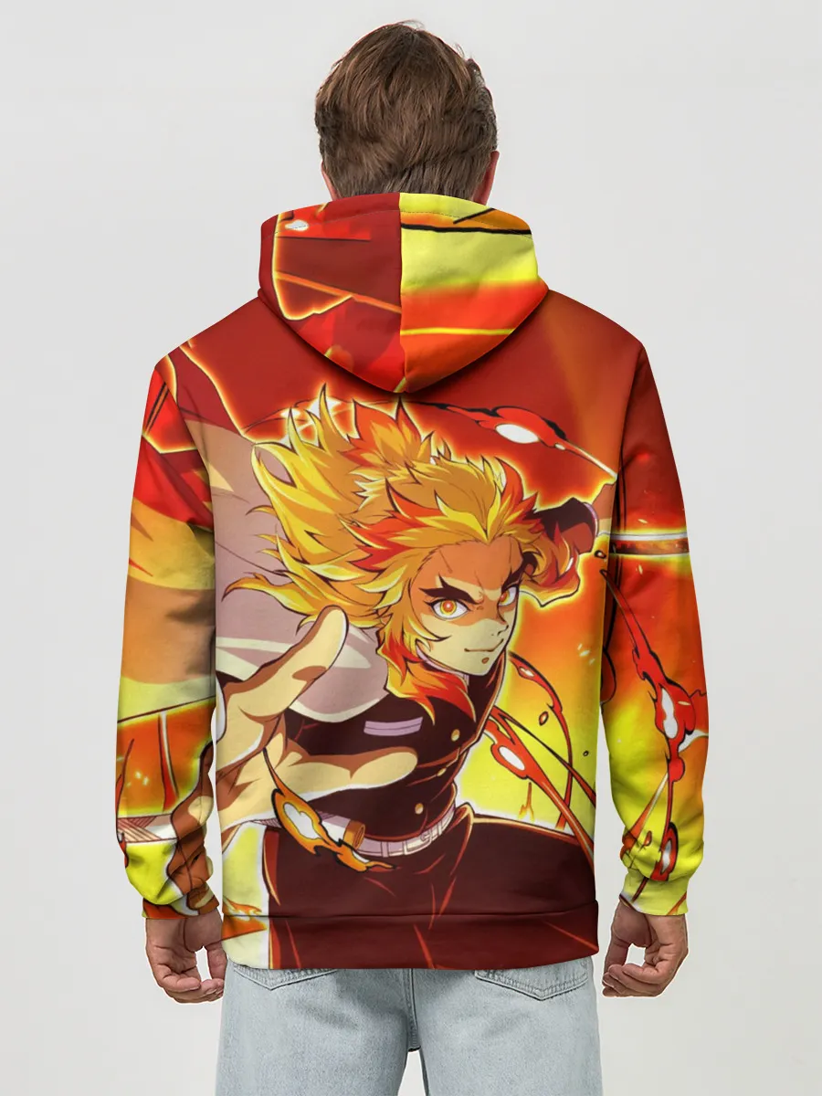 Худи мужской база хлопок / Ренгоку Кёджуро, Клинок рассекающий демонов