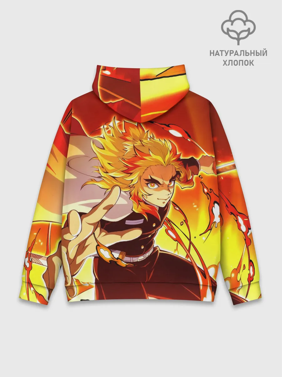 Худи мужской база хлопок / Ренгоку Кёджуро, Клинок рассекающий демонов