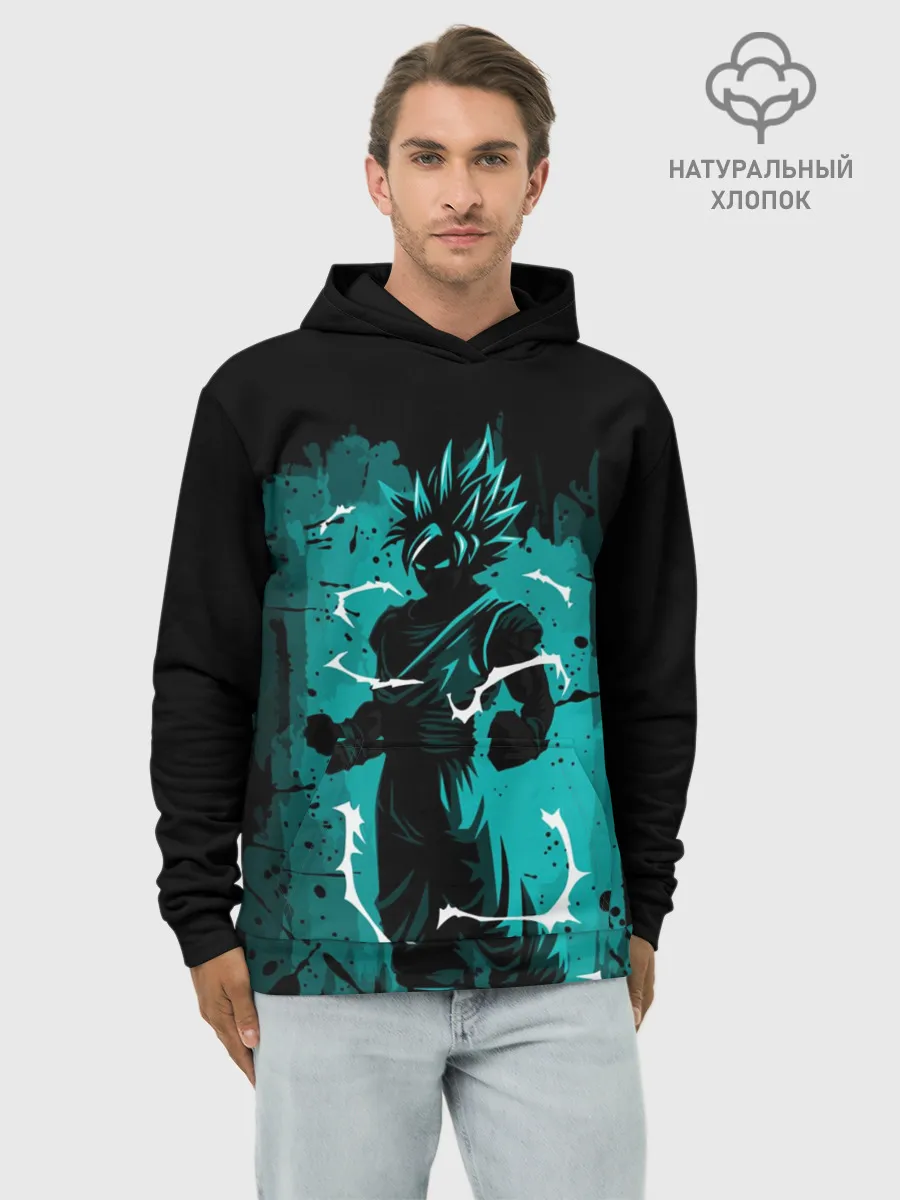 Худи мужской база хлопок / Ultra Goku, Гоку