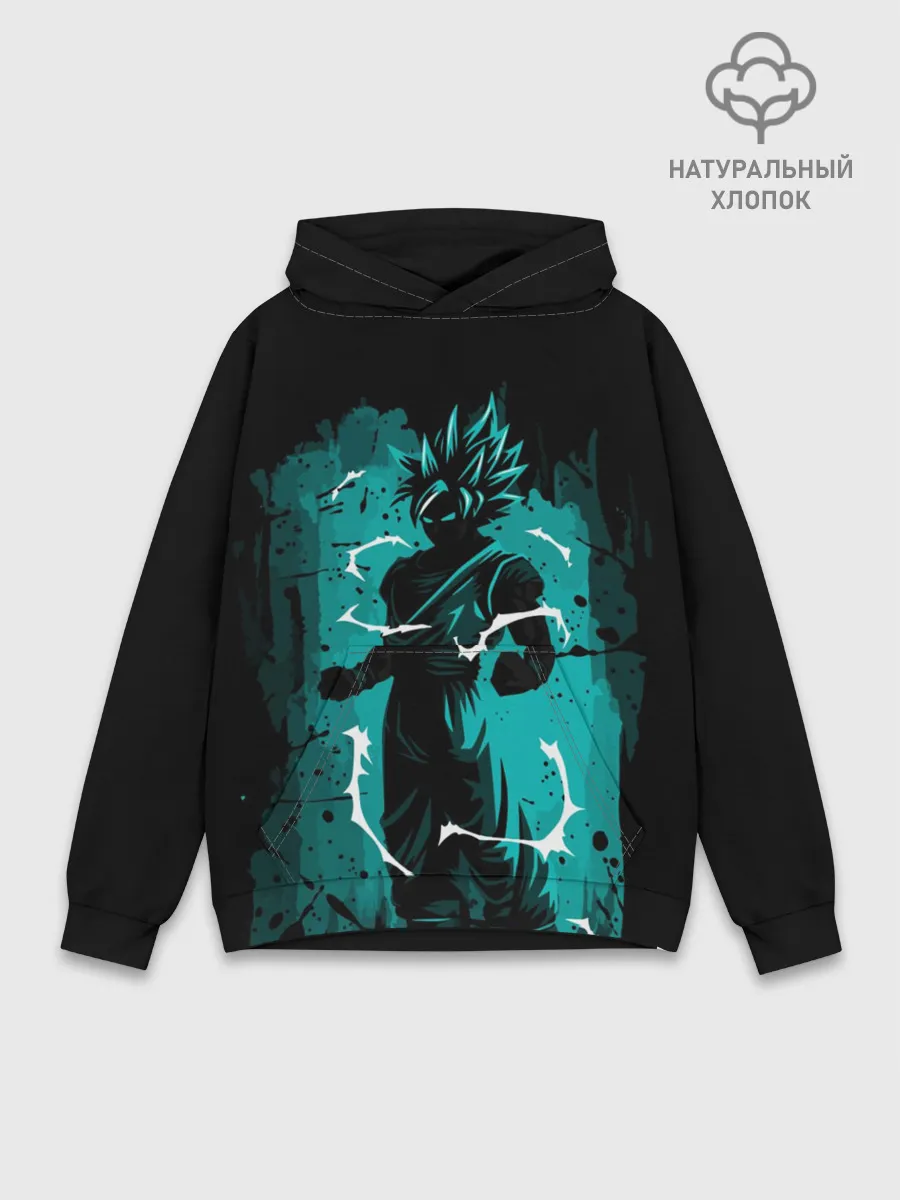 Худи мужской база хлопок / Ultra Goku, Гоку