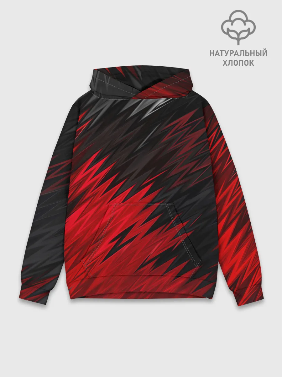Худи мужской база хлопок / ЧЁРНО КРАСНЫЕ КРАСКИ | RED BLACK STRIPES