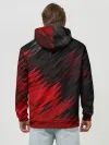 Худи мужской база хлопок / ЧЁРНО КРАСНЫЕ КРАСКИ | RED BLACK STRIPES