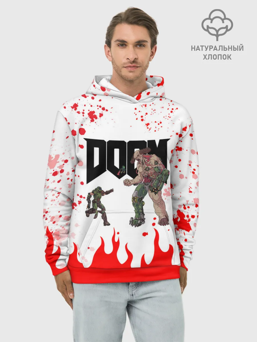 Худи мужской база хлопок / Doomguy vs Cyberdemon