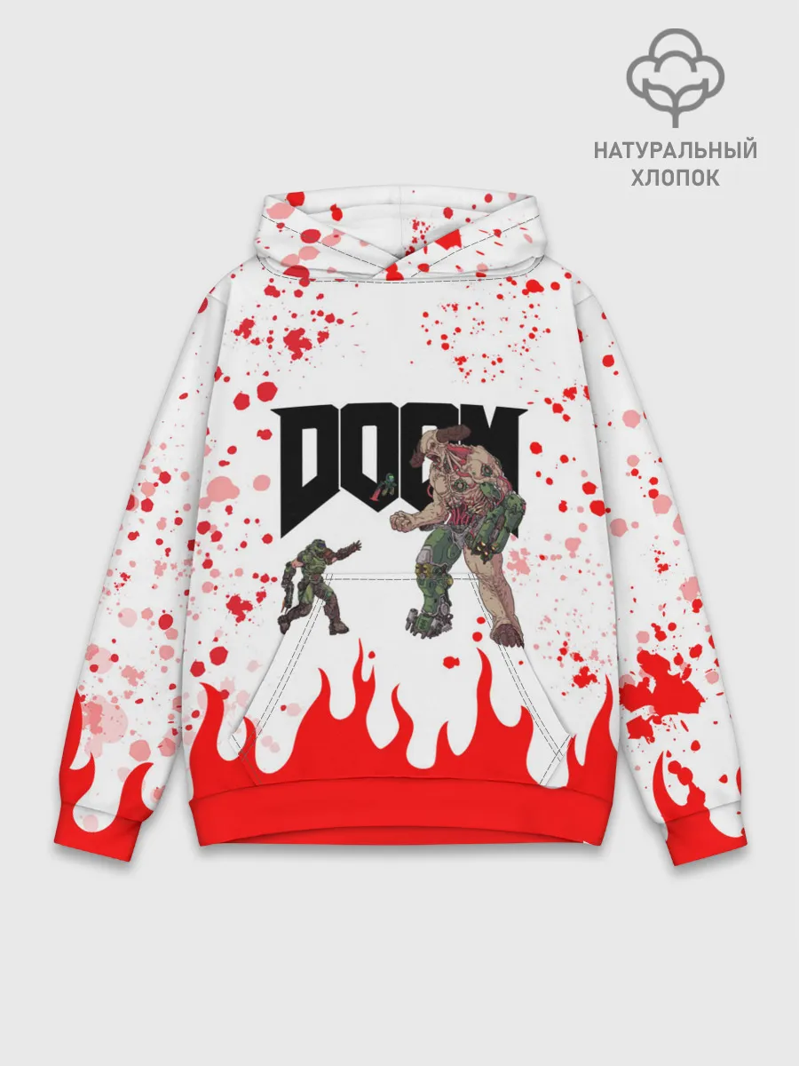 Худи мужской база хлопок / Doomguy vs Cyberdemon