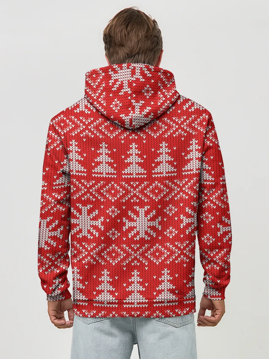 Худи мужской база хлопок / Новогодний узор, 2022