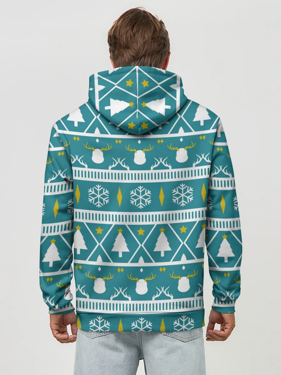 Худи мужской база хлопок / Узор новогодний