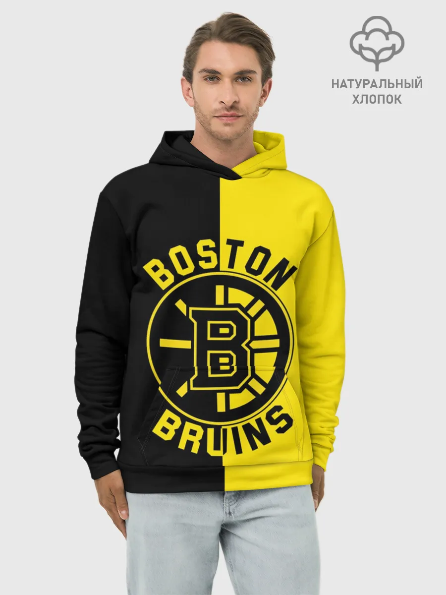 Худи мужской база хлопок / Boston Bruins, Бостон Брюинз