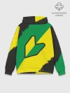Худи мужской база хлопок / JDM GREEN YELLOW LOGO