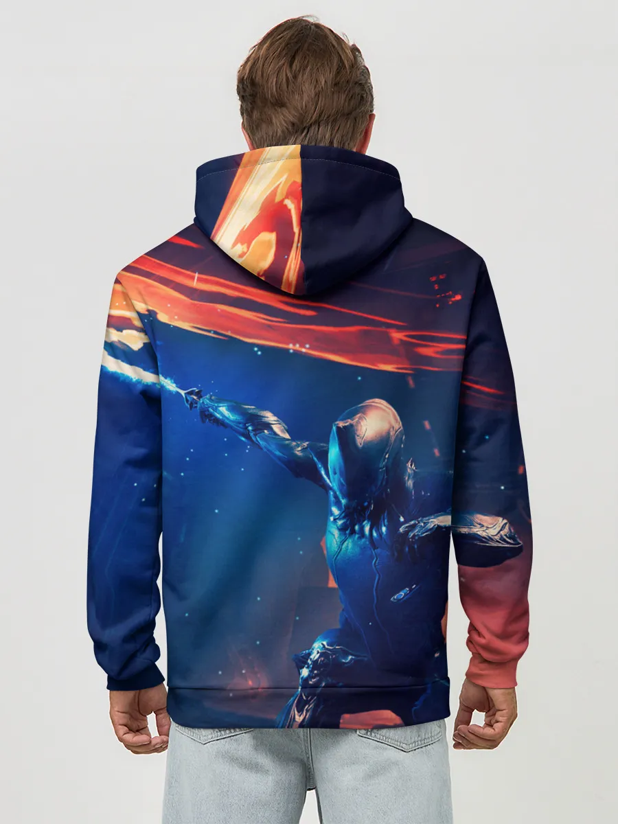 Худи мужской база хлопок / WAFRAME NEON KATANA FIRE