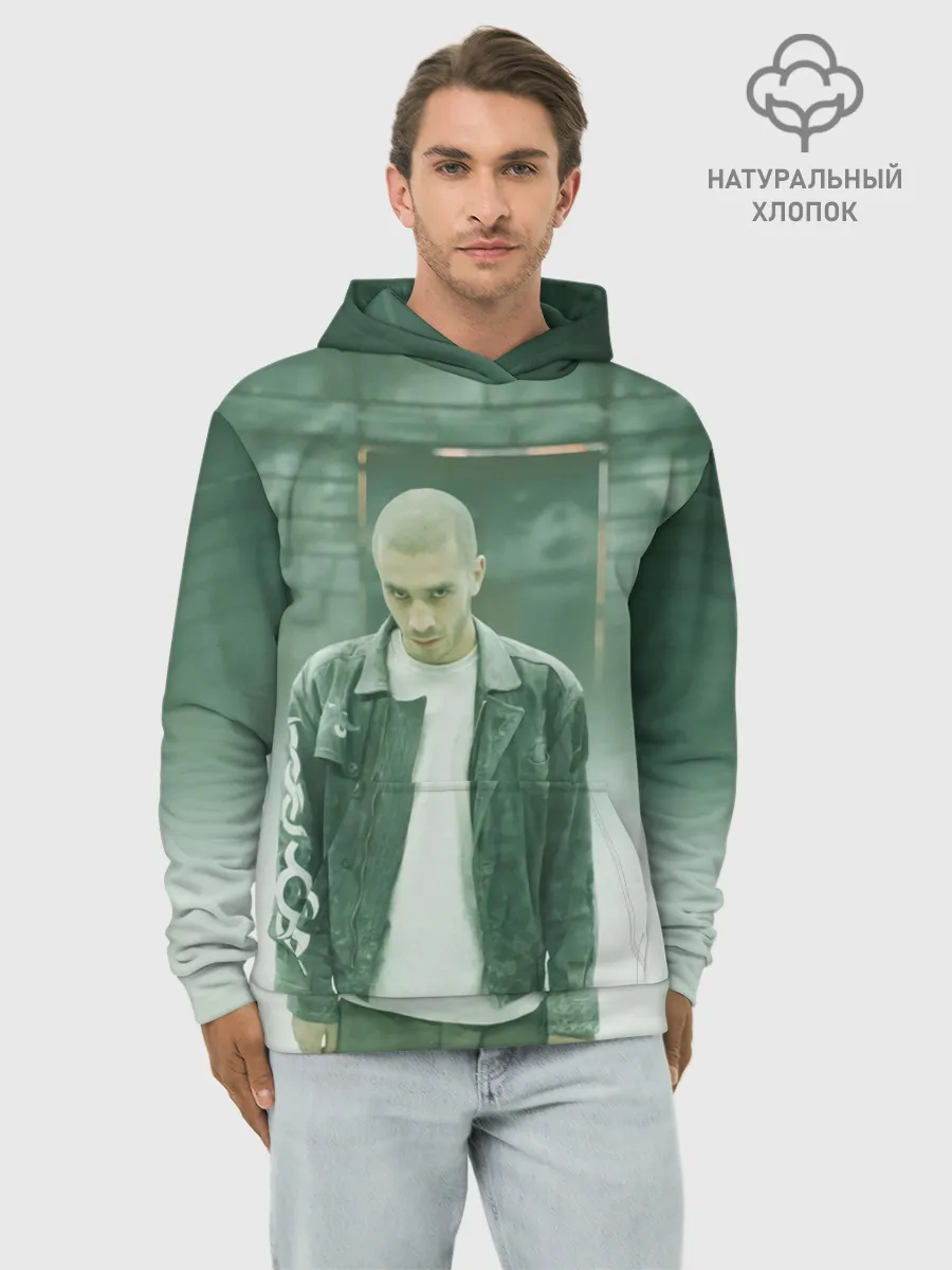 Худи мужской база хлопок / Хаски в комнате