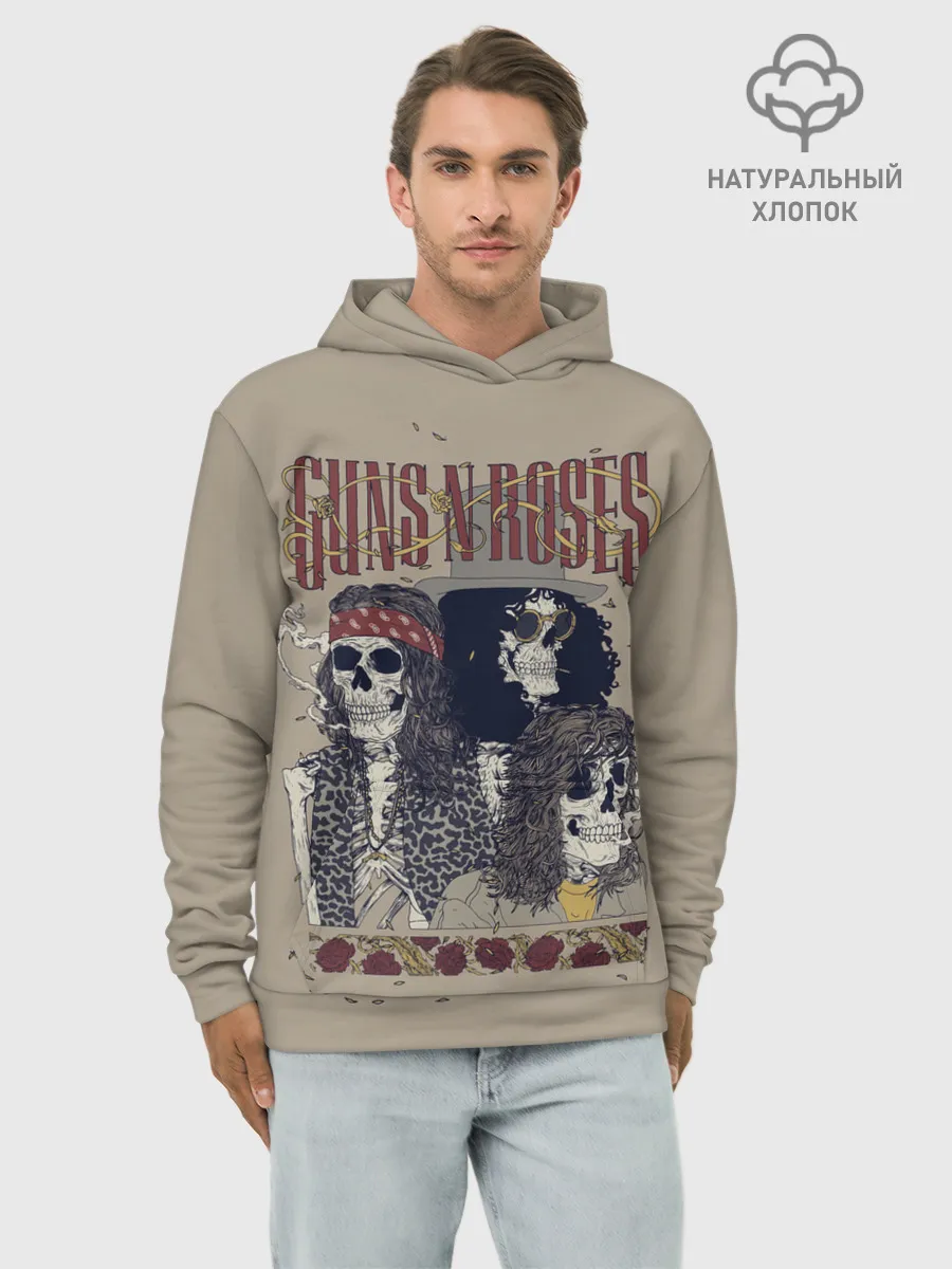 Худи мужской база хлопок / GNR Skeletons