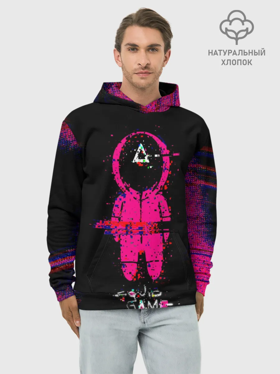 Худи мужской база хлопок / Игра в кальмара глитч